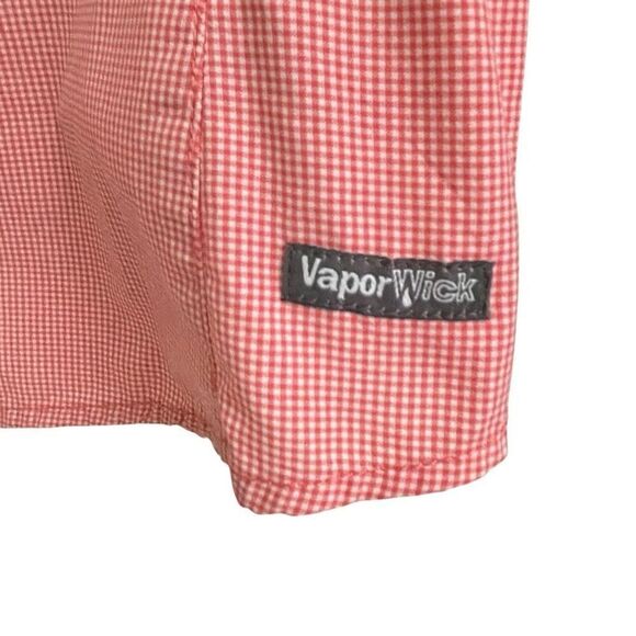 The North Face Vapor Wick Micro Check Gingham Women’s M Pink Roll Tab Shirt - Picture 6 of 8